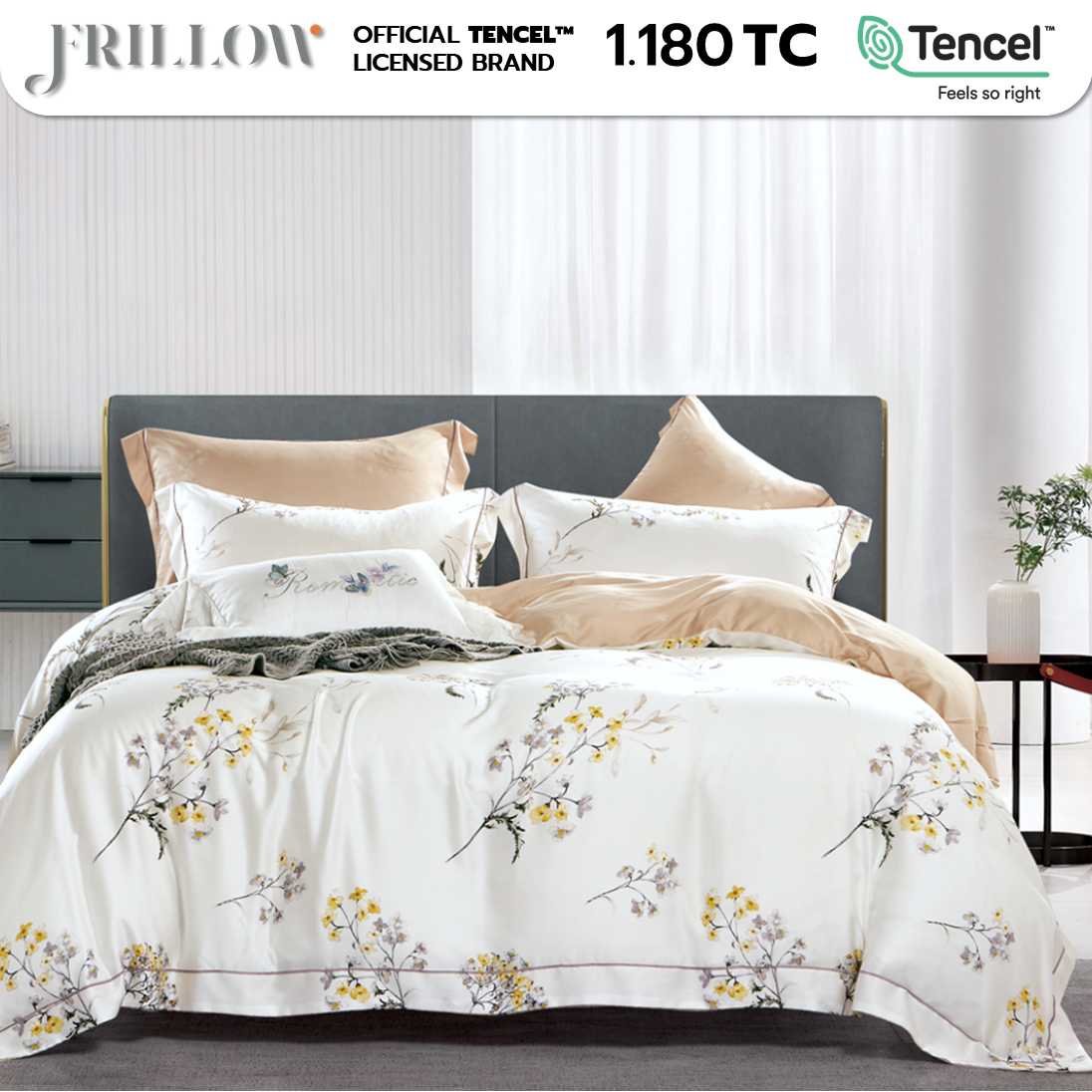 ปลอกผ้านวม 70X90 นิ้ว FRILLOW TENCEL™ 1180TC สี LADY DAPHNE_1